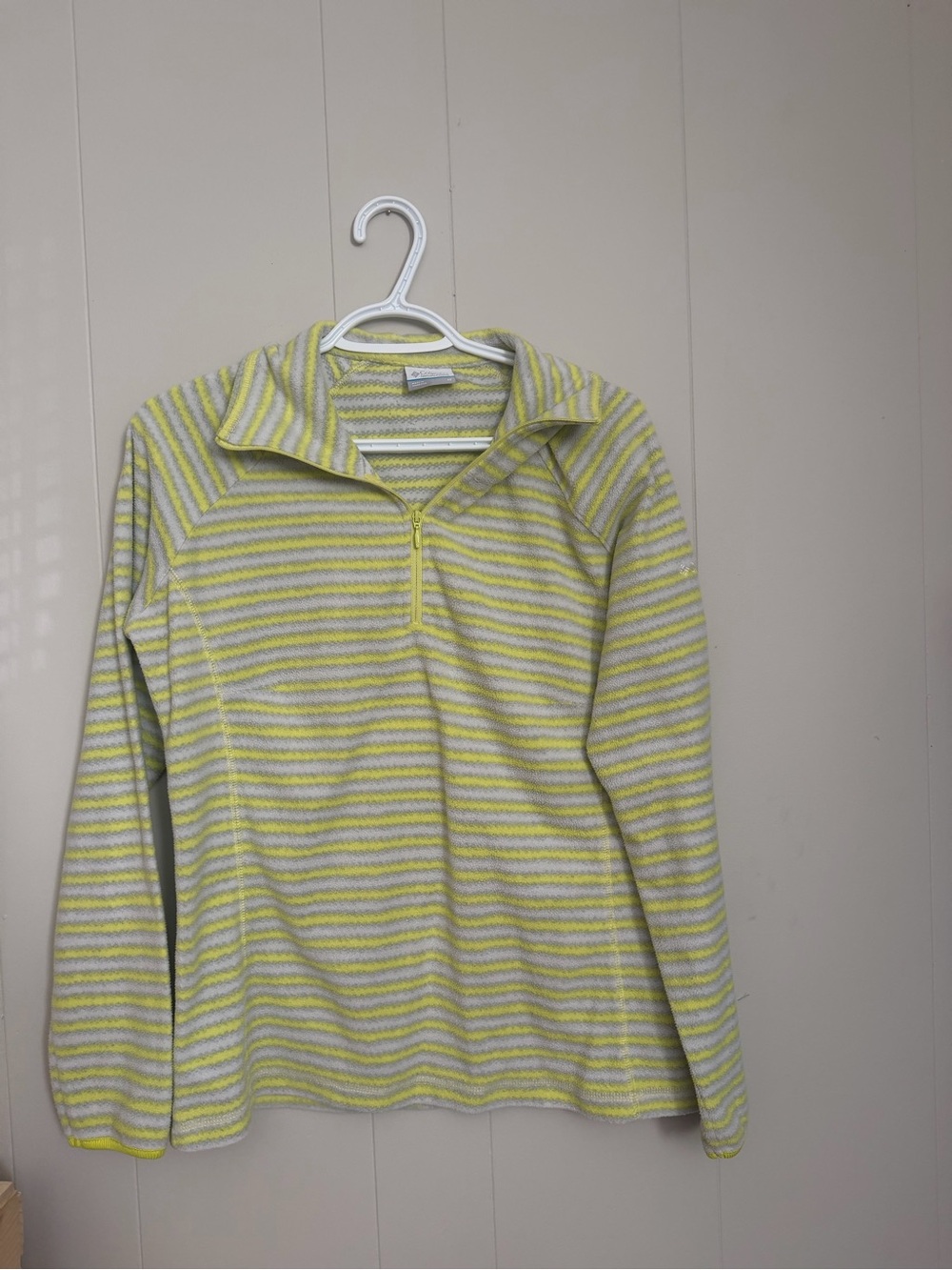 Columbia Striped Half-Zip Sweater - Yellow & Cream